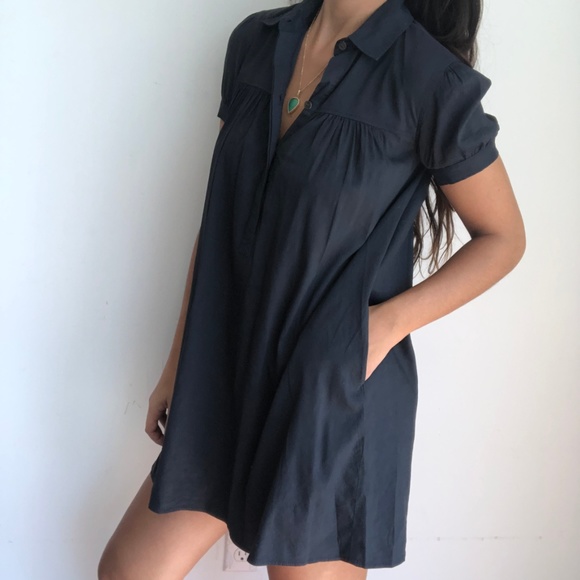linen blend tunic dress